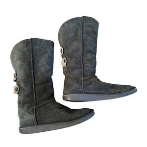 Emu Wool Women's Zoe Dark Green Merino Lined Winter Boots Sz W8 W20221 Suede